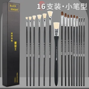 黑骑士水粉笔美术生专用套装丙烯画笔油画笔色彩排笔颜料笔刷绘画